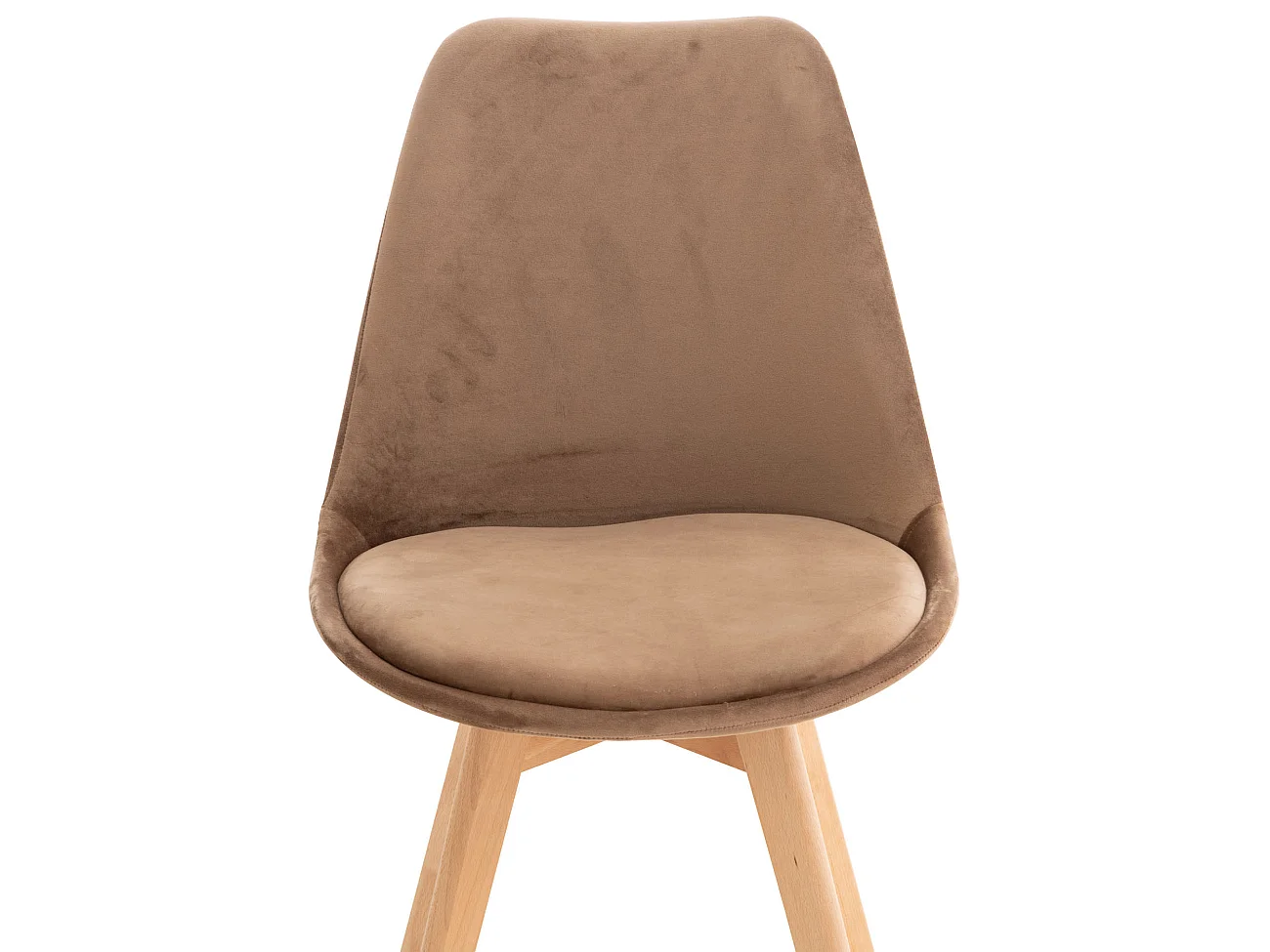 Lot de 4  chaise salle à manger - Velours - Marron - Linares