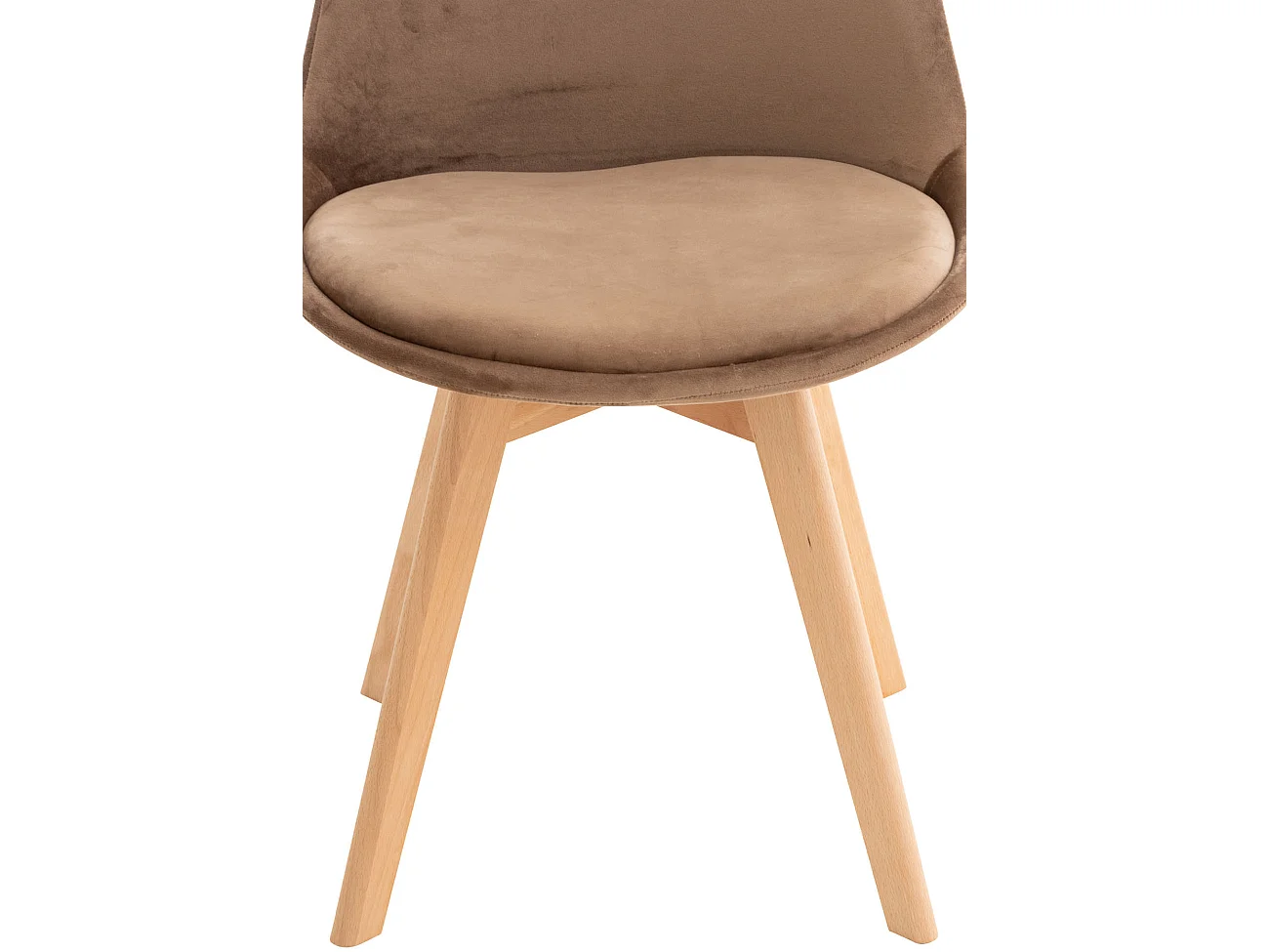 Lot de 4  chaise salle à manger - Velours - Marron - Linares