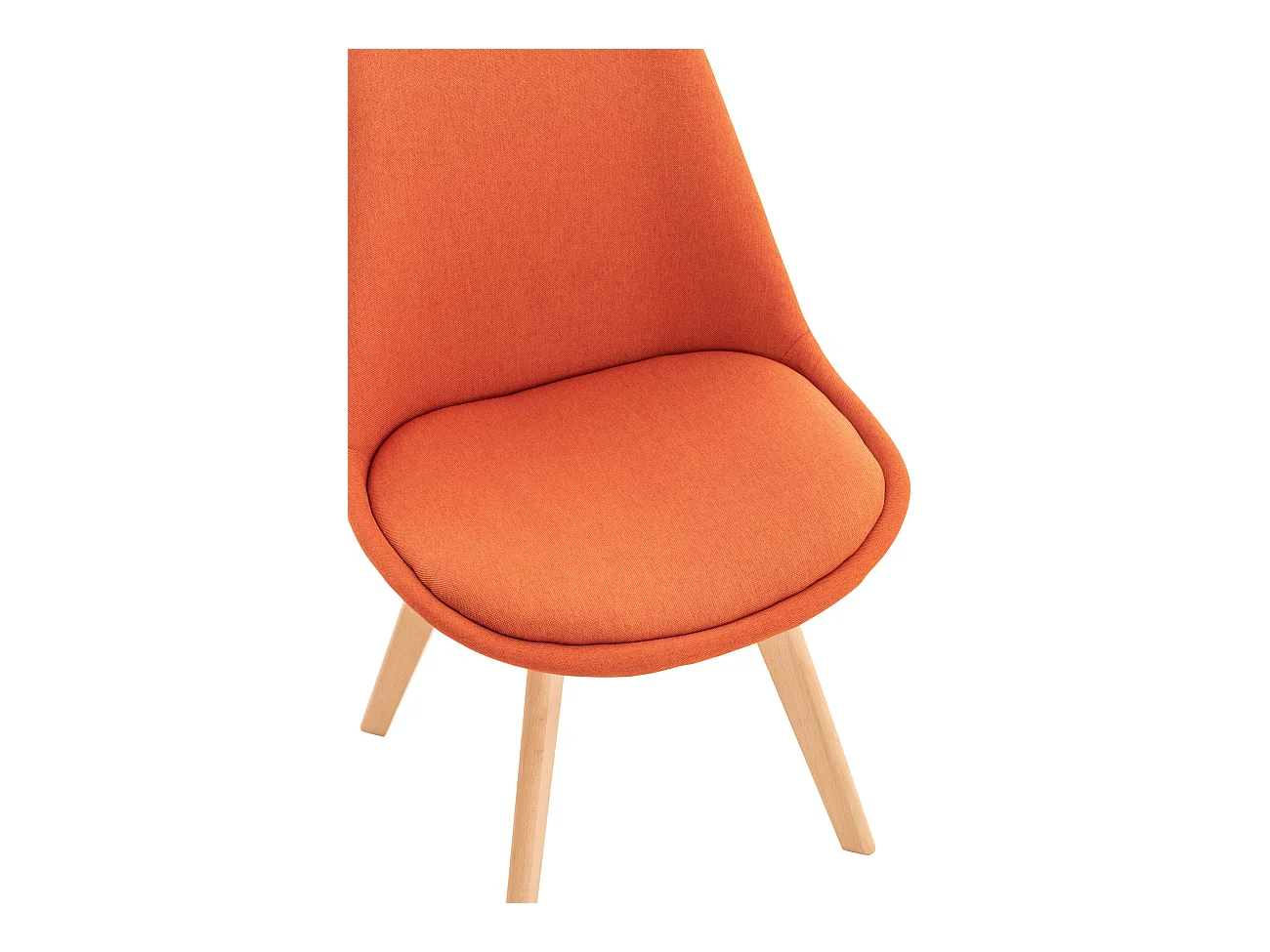 Lot de 4  chaise salle à manger - Tissu - Orange - Linares