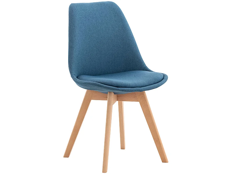 Eetkamerstoelen - Stof - blauw - Linares