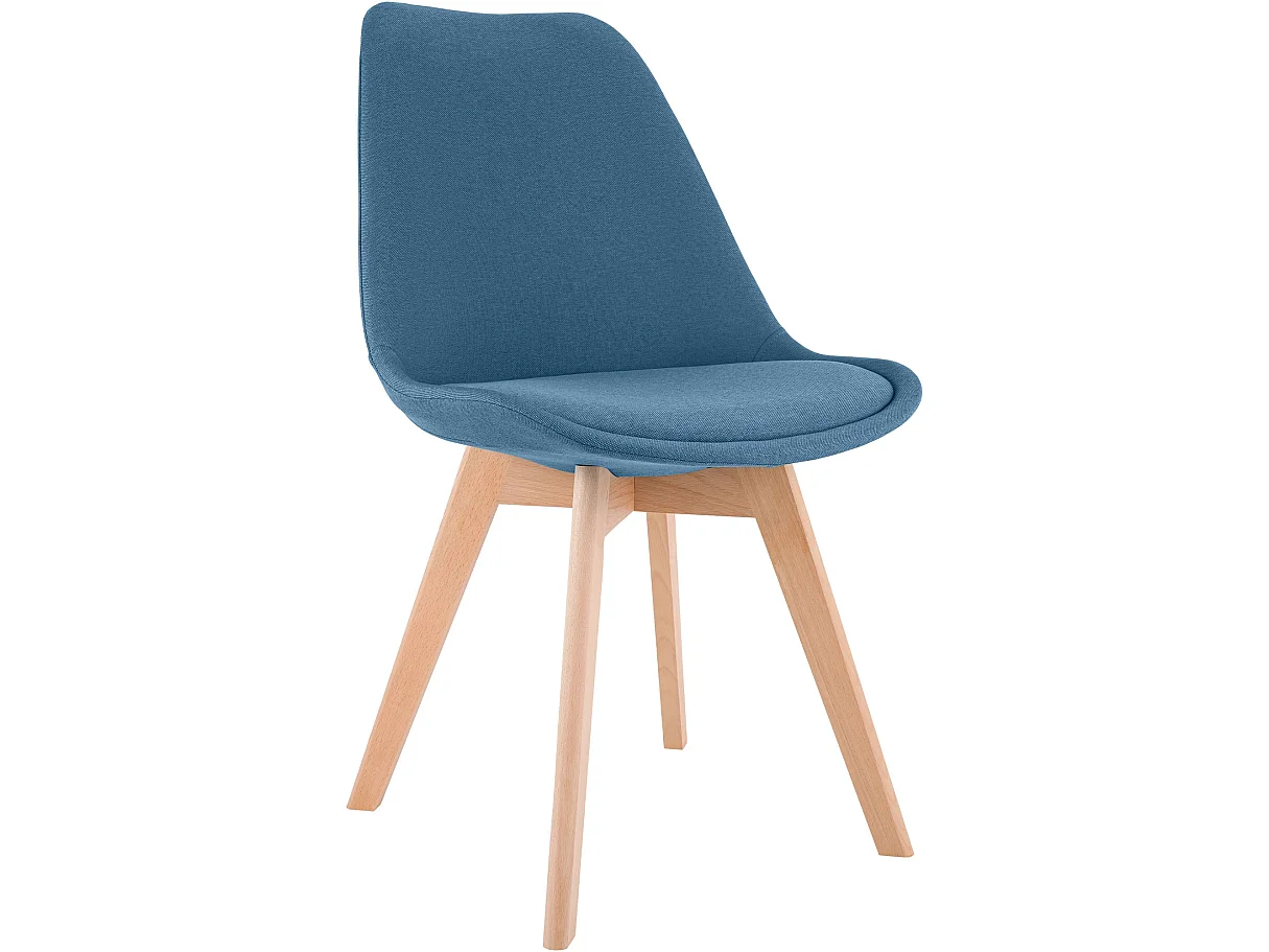 chaise salle à manger - Tissu - Bleu - Linares