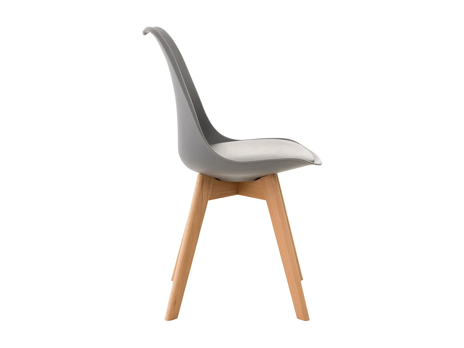 Lot de 4  chaise salle à manger - Plastique - Gris - Linares