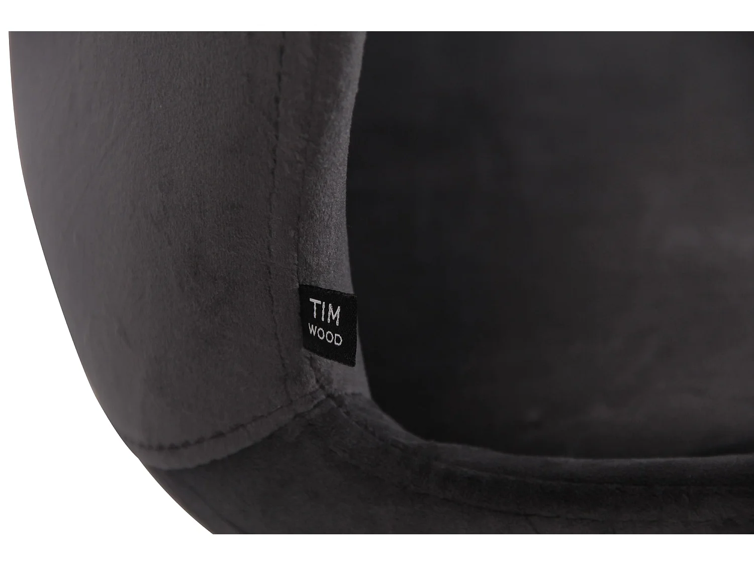 Lot de 4  chaise salle à manger - Velours - Gris foncé - Luna