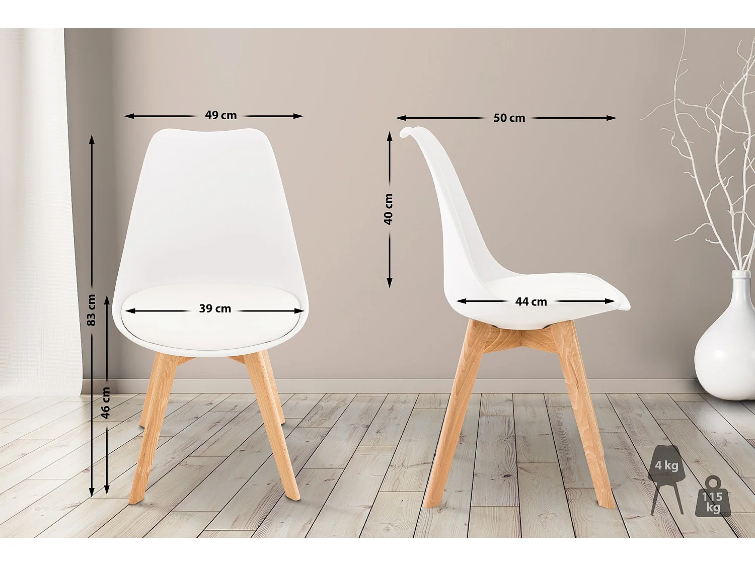 Eetkamerstoelen - Kunststof - wit - Linares