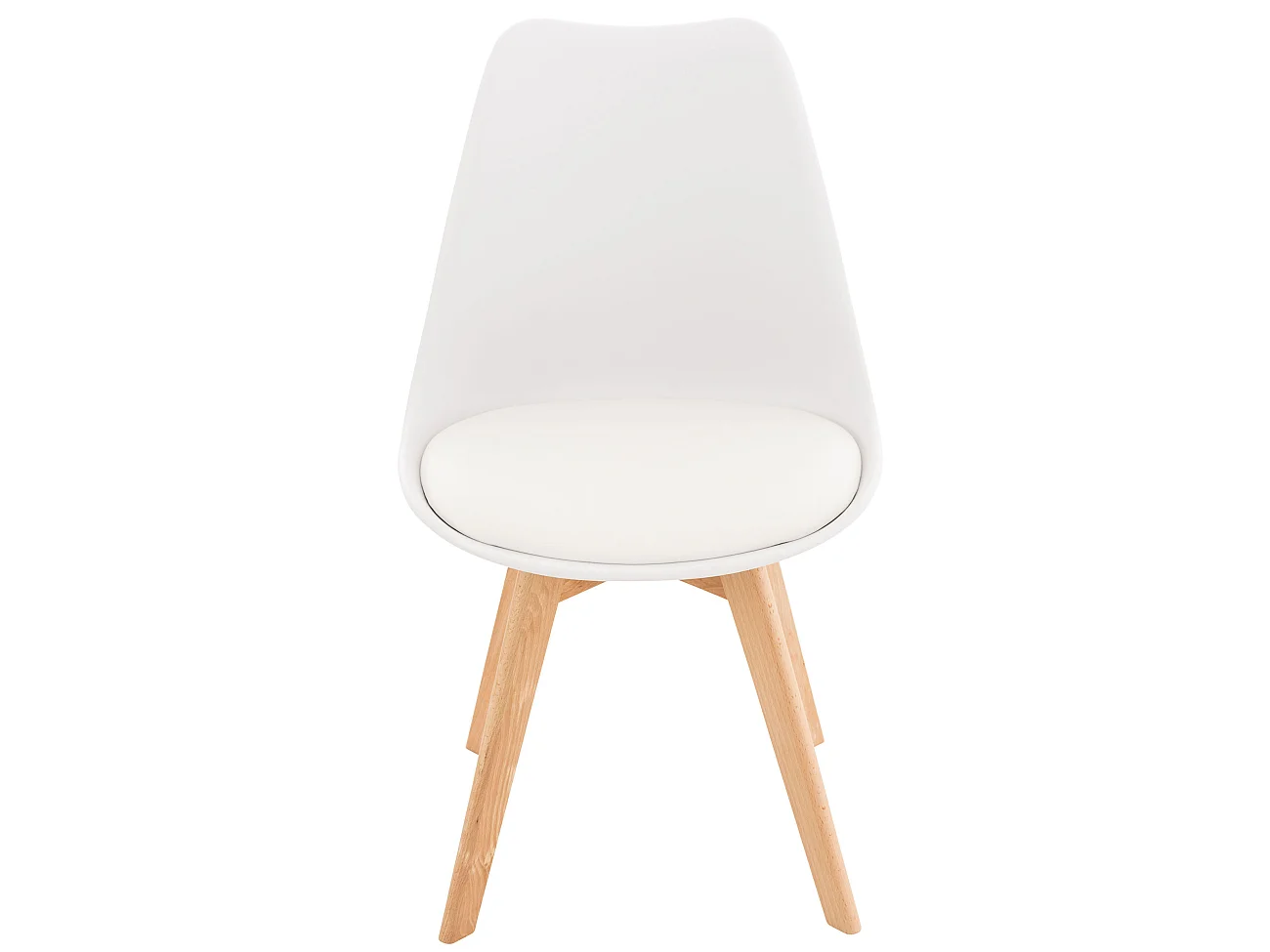 Lot de 4  chaise salle à manger - Plastique - Blanc - Linares