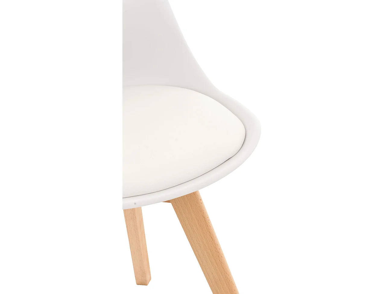 Lot de 4  chaise salle à manger - Plastique - Blanc - Linares