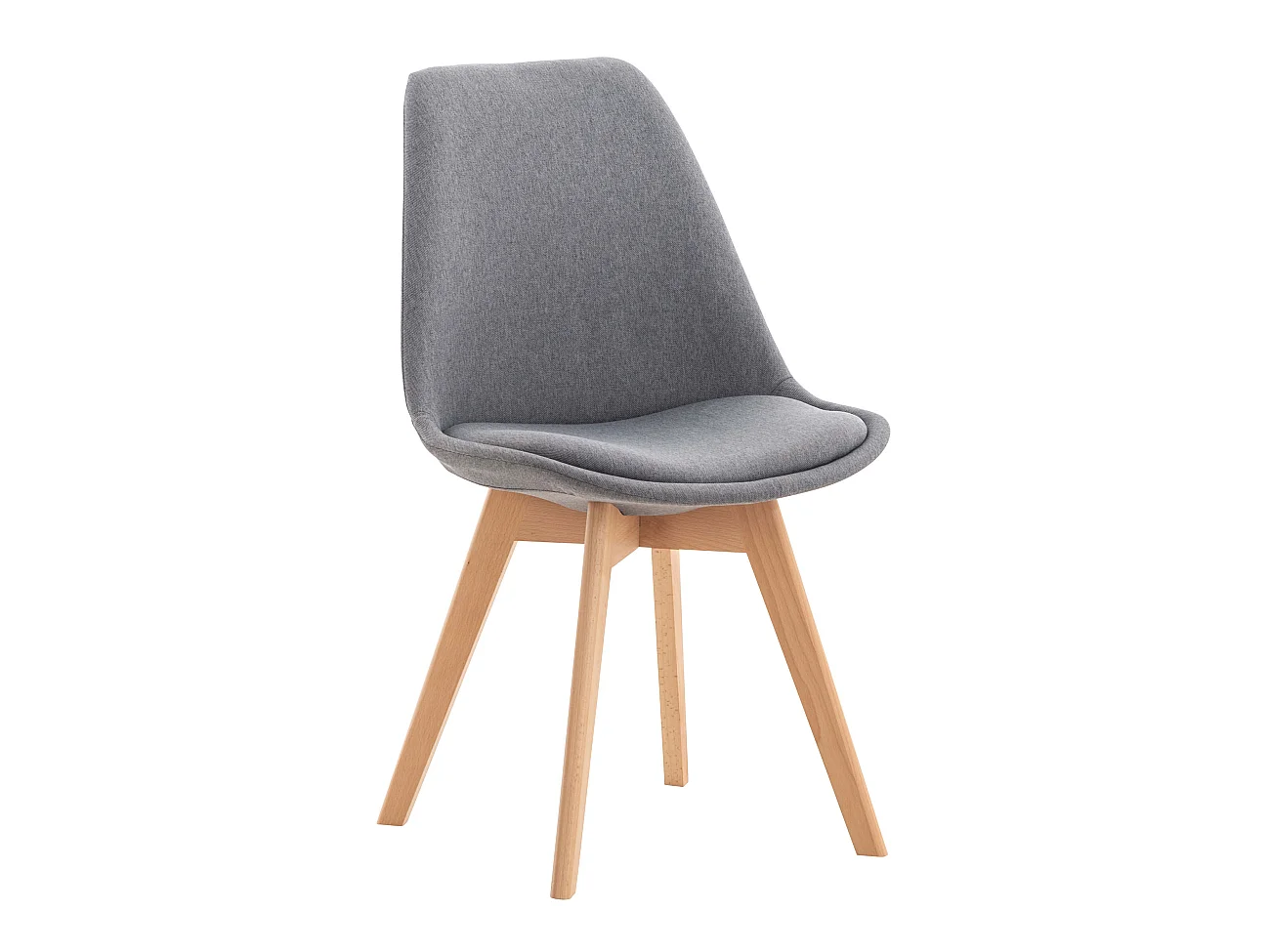 chaise salle à manger - Tissu - Gris clair - Linares