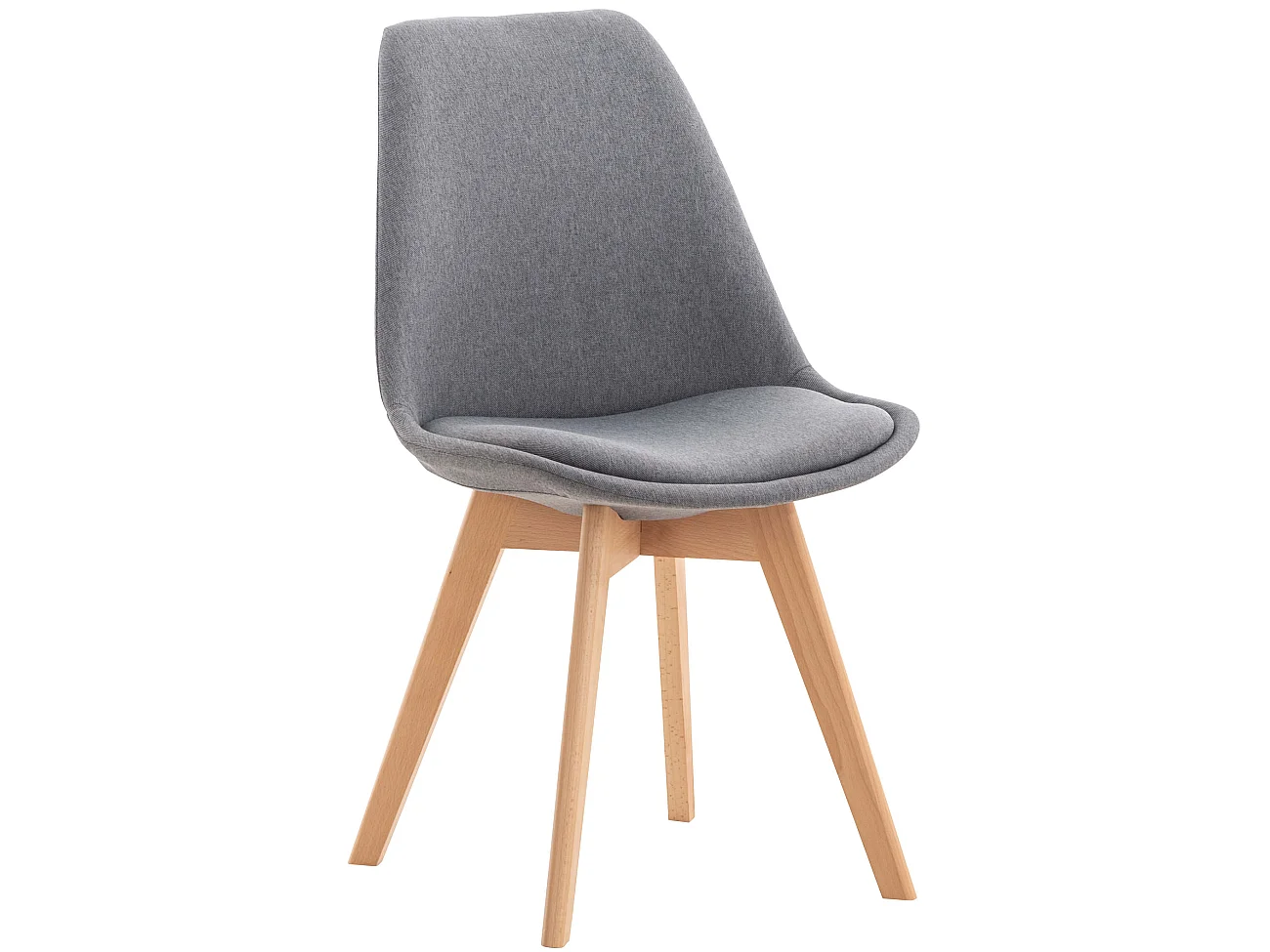 chaise salle à manger - Tissu - Gris clair - Linares