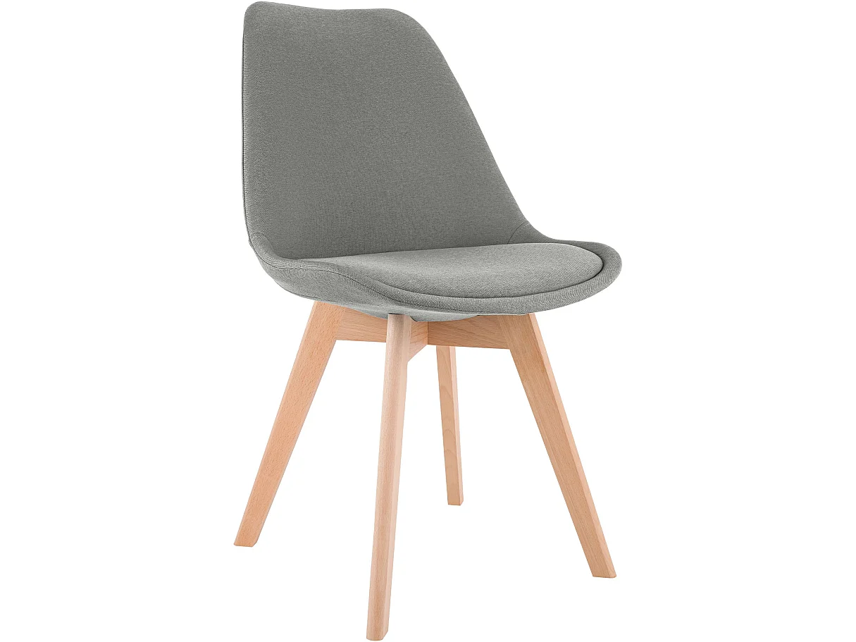 chaise salle à manger - Tissu - Gris clair - Linares
