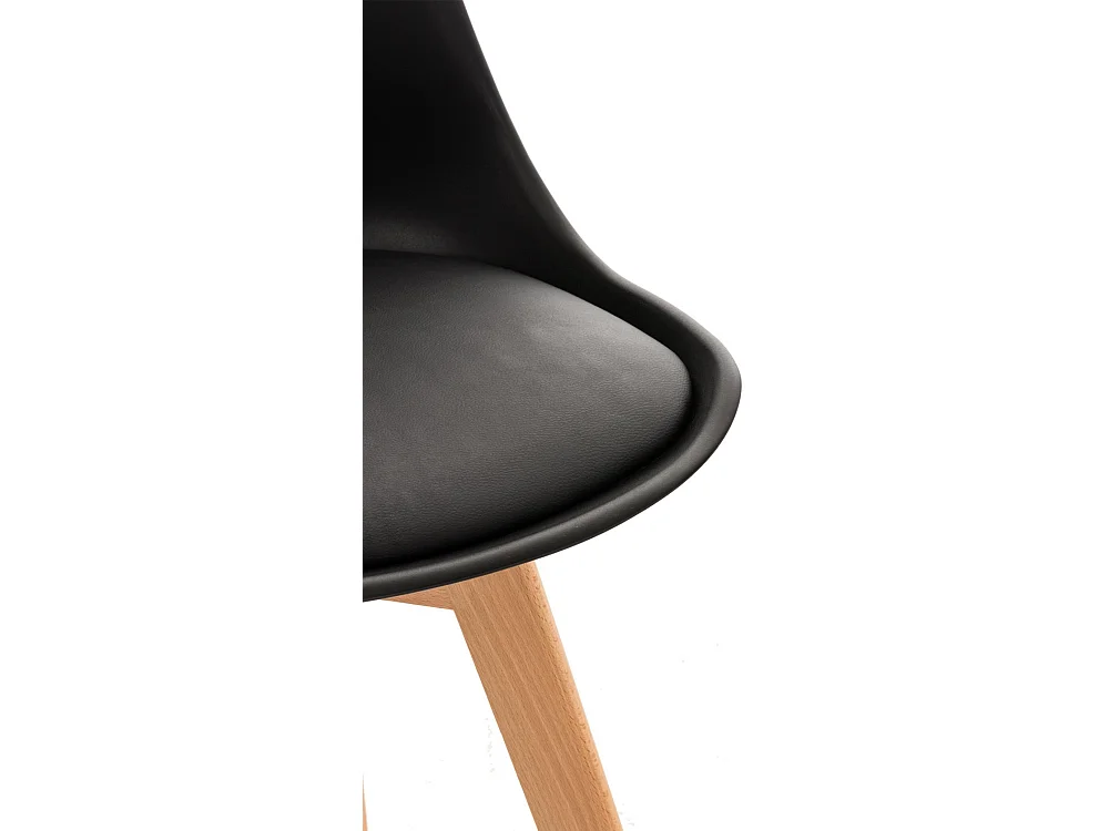 Lot de 4  chaise salle à manger - Plastique - Noir - Linares