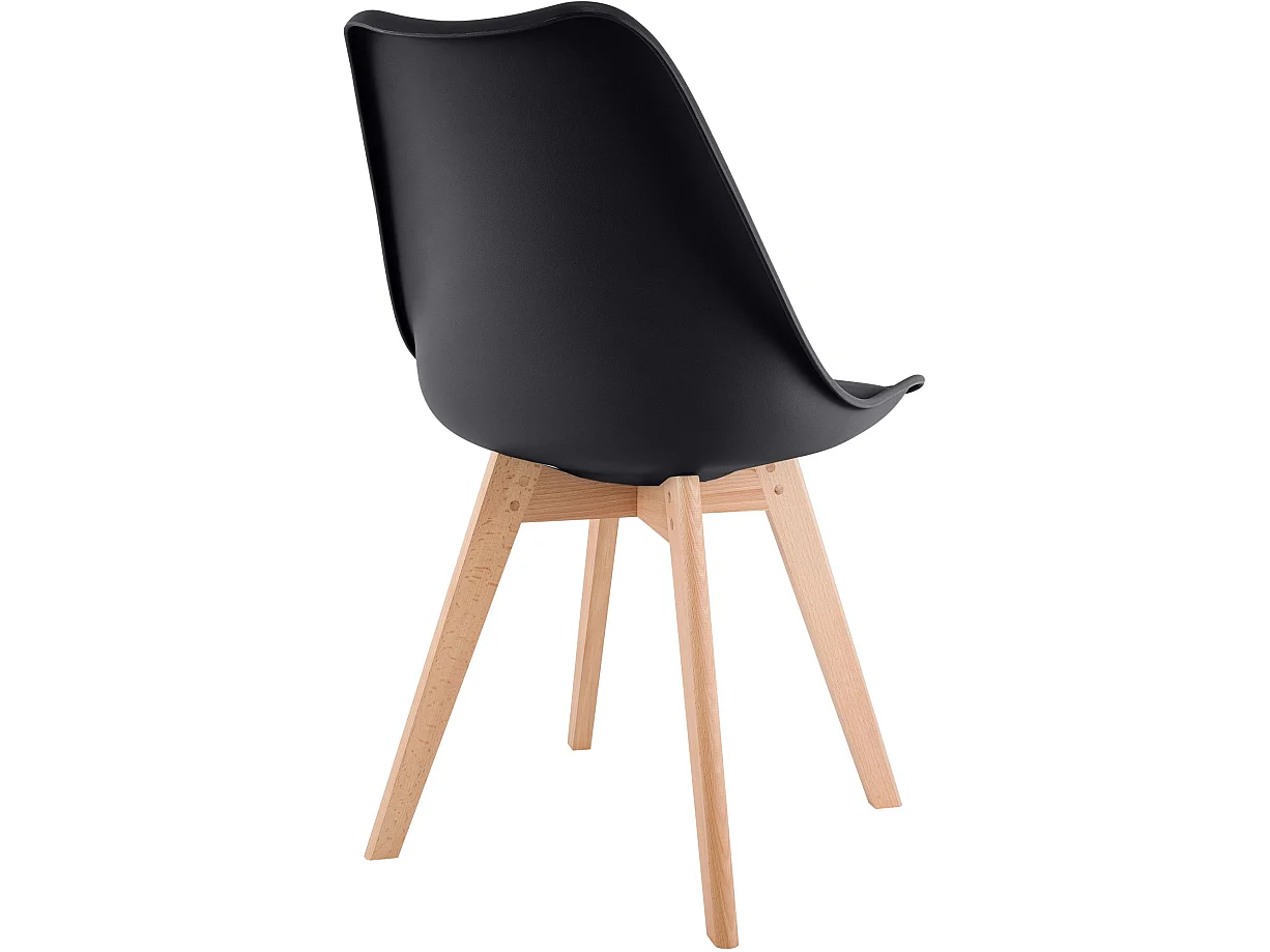 Lot de 4  chaise salle à manger - Plastique - Noir - Linares