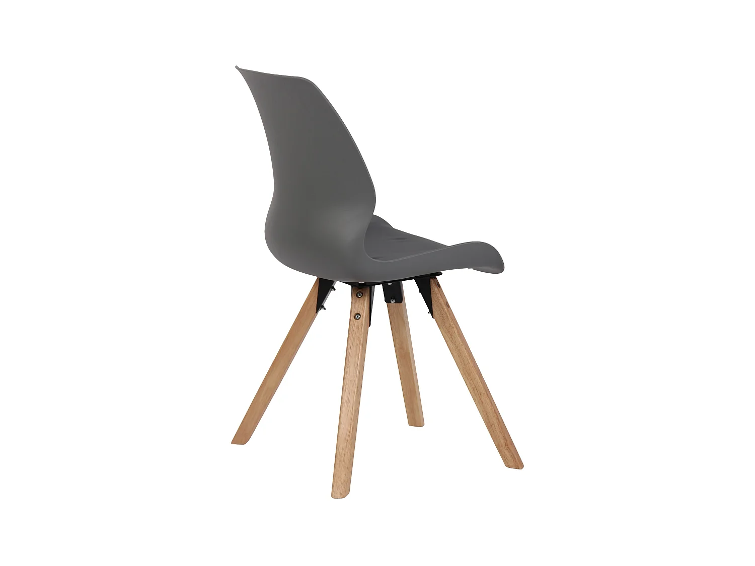 Set van 4  Eetkamerstoelen - Kunststof - grijs - Luna