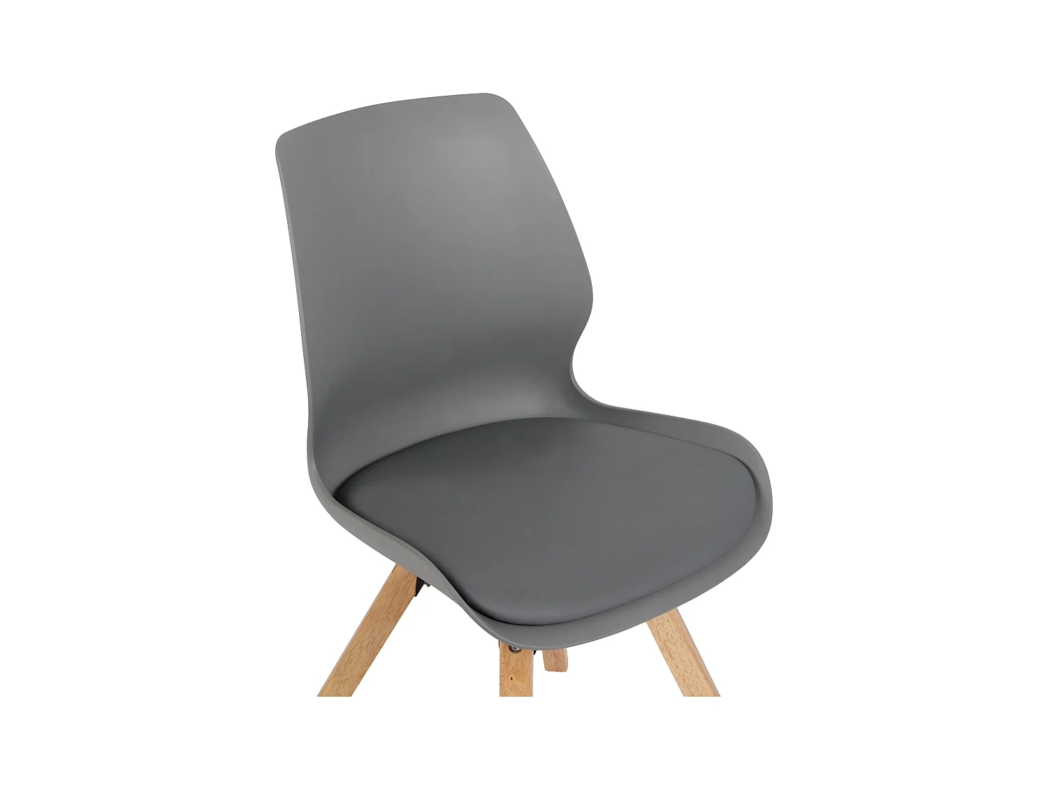 Set van 4  Eetkamerstoelen - Kunststof - grijs - Luna