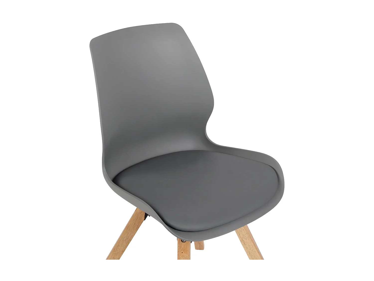 Lot de 4  chaise salle à manger - Plastique - Gris - Luna