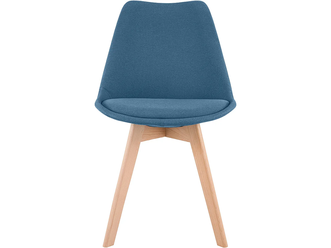 Lot de 4  chaise salle à manger - Tissu - Bleu - Linares