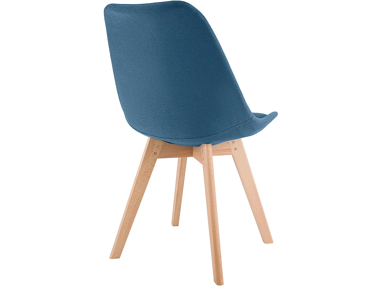 Lot de 4  chaise salle à manger - Tissu - Bleu - Linares