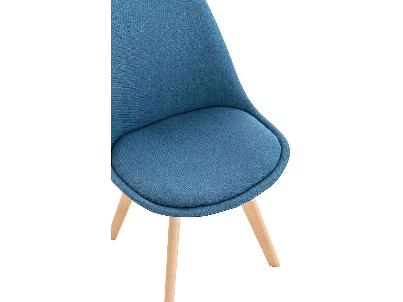 Lot de 4  chaise salle à manger - Tissu - Bleu - Linares
