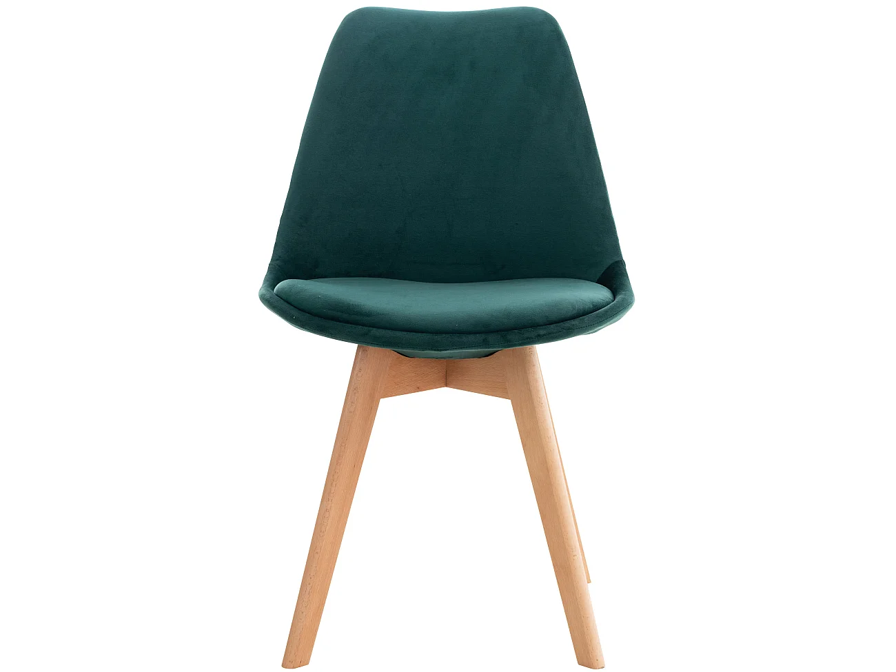 Lot de 4  chaise salle à manger - Velours - Vert - Linares