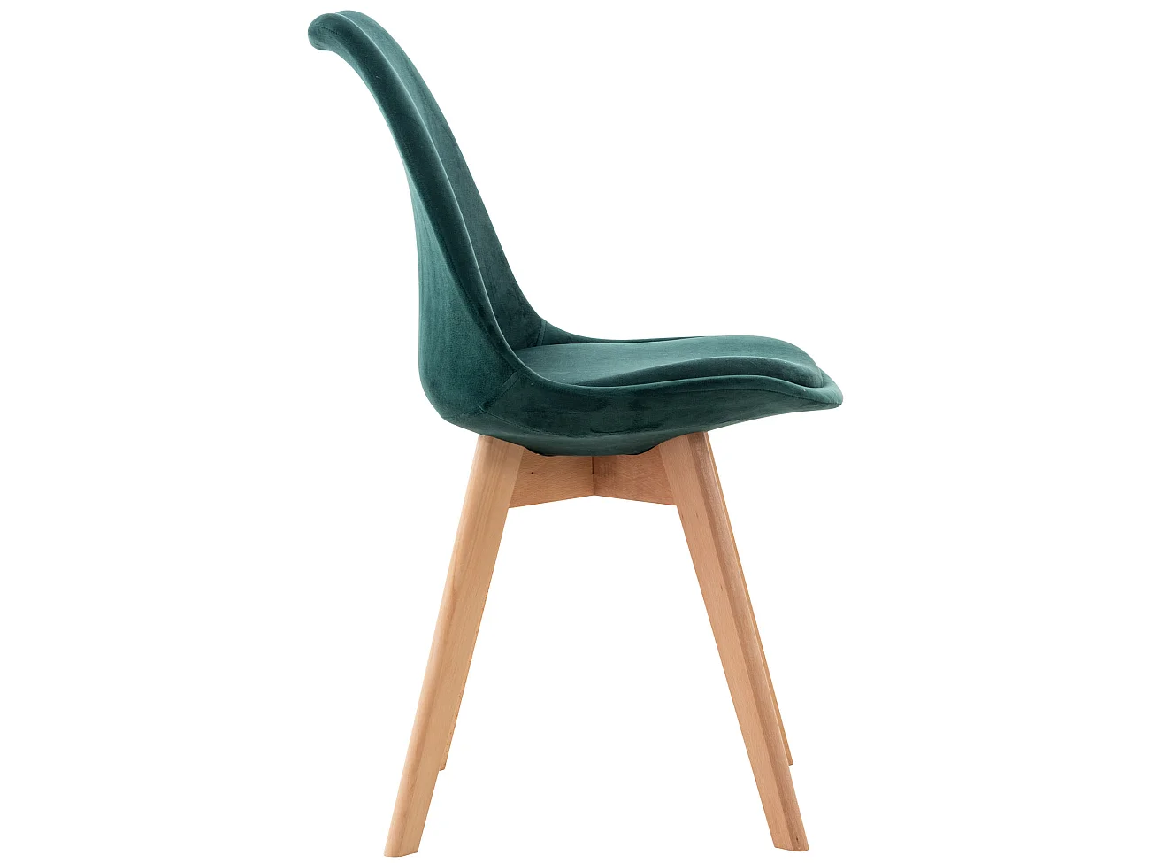 Lot de 4  chaise salle à manger - Velours - Vert - Linares