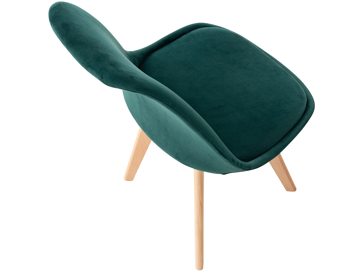 Lot de 4  chaise salle à manger - Velours - Vert - Linares