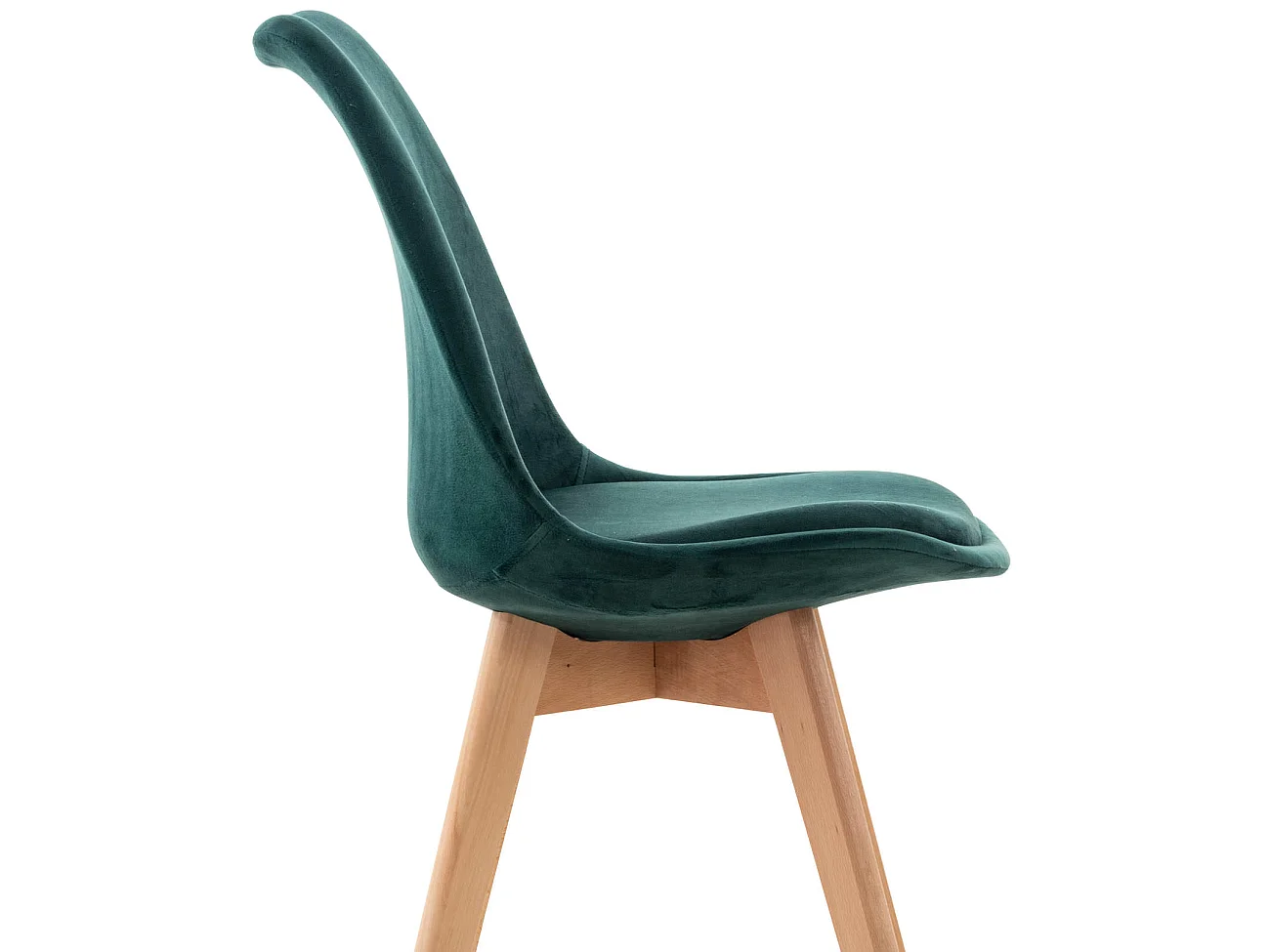 Lot de 4  chaise salle à manger - Velours - Vert - Linares