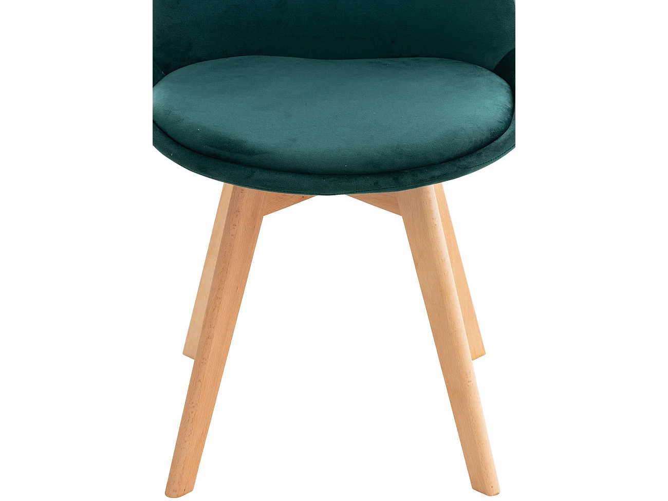 Lot de 4  chaise salle à manger - Velours - Vert - Linares