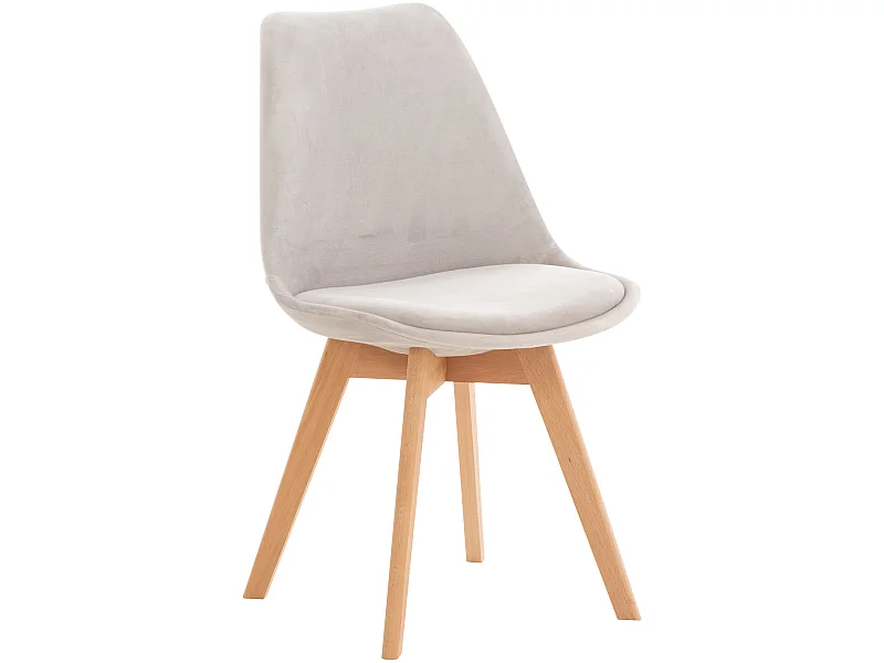 Eetkamerstoelen - Fluweel - licht grijs - Linares
