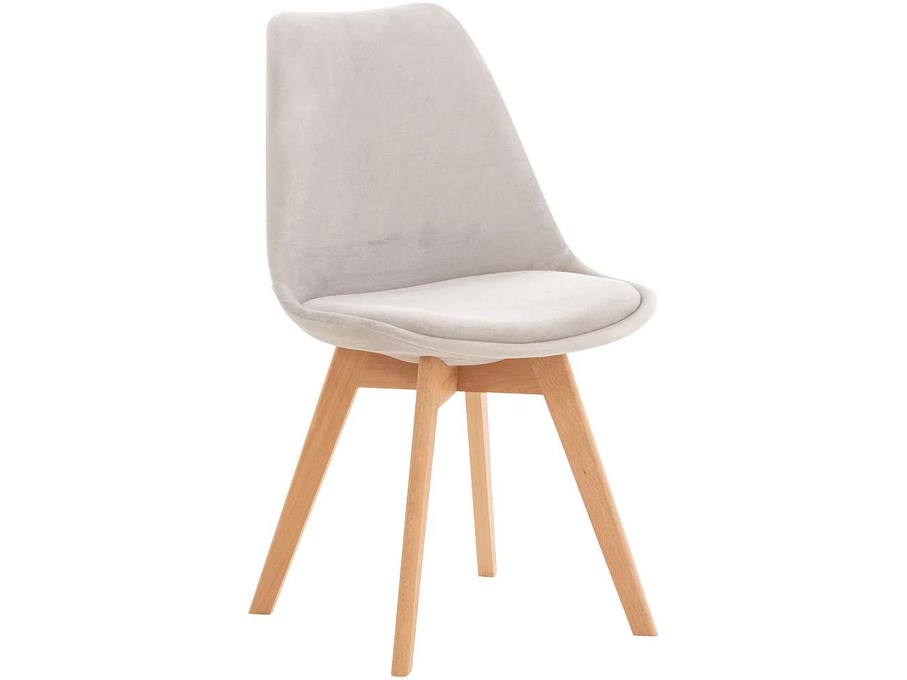 Eetkamerstoelen - Fluweel - licht grijs - Linares