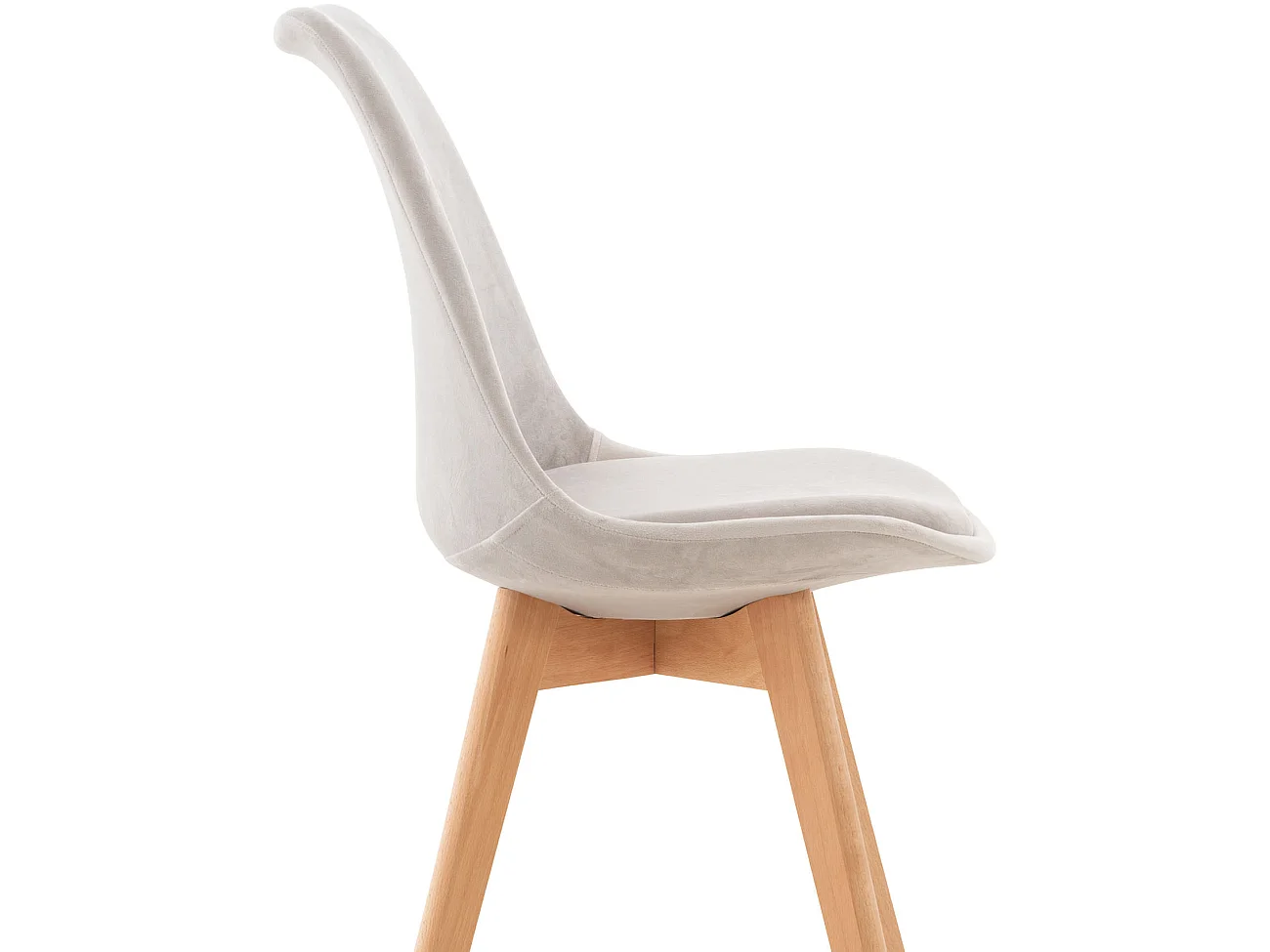 chaise salle à manger - Velours - Gris clair - Linares