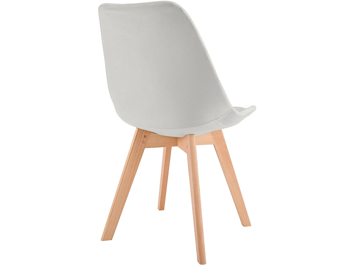 chaise salle à manger - Velours - Gris clair - Linares