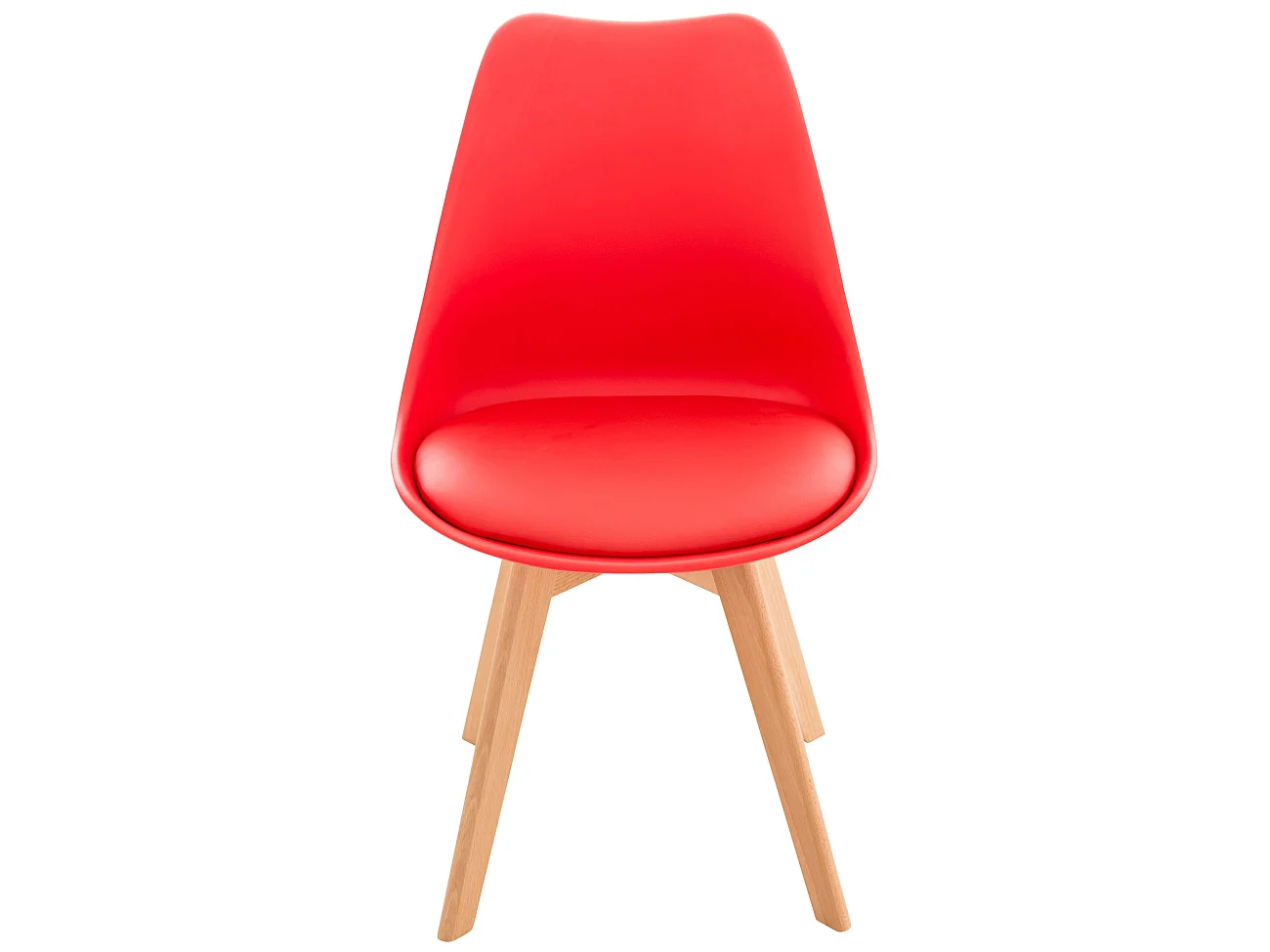 Lot de 4  chaise salle à manger - Plastique - Rouge - Linares