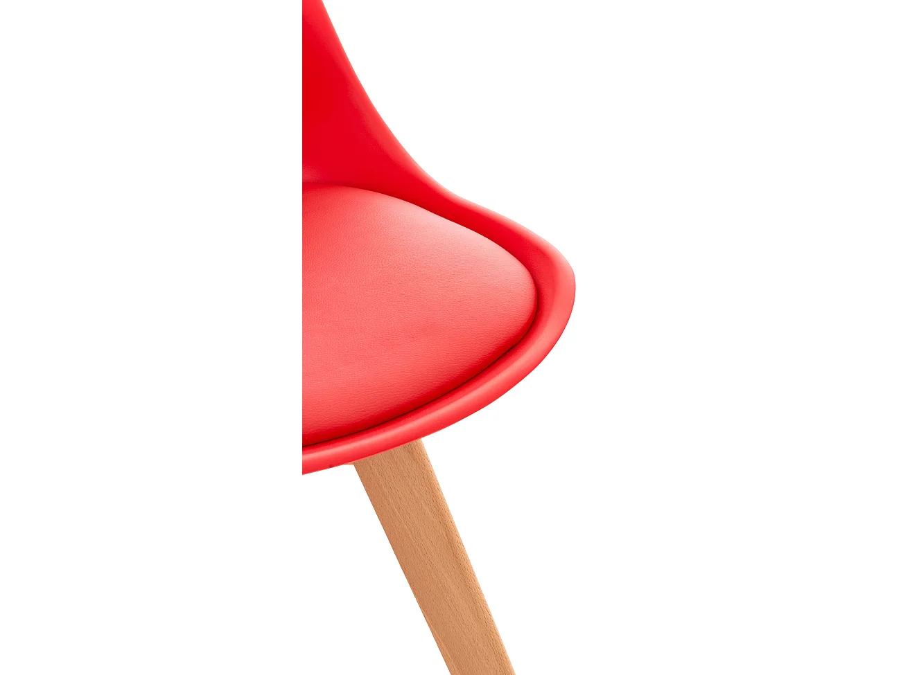 Lot de 4  chaise salle à manger - Plastique - Rouge - Linares