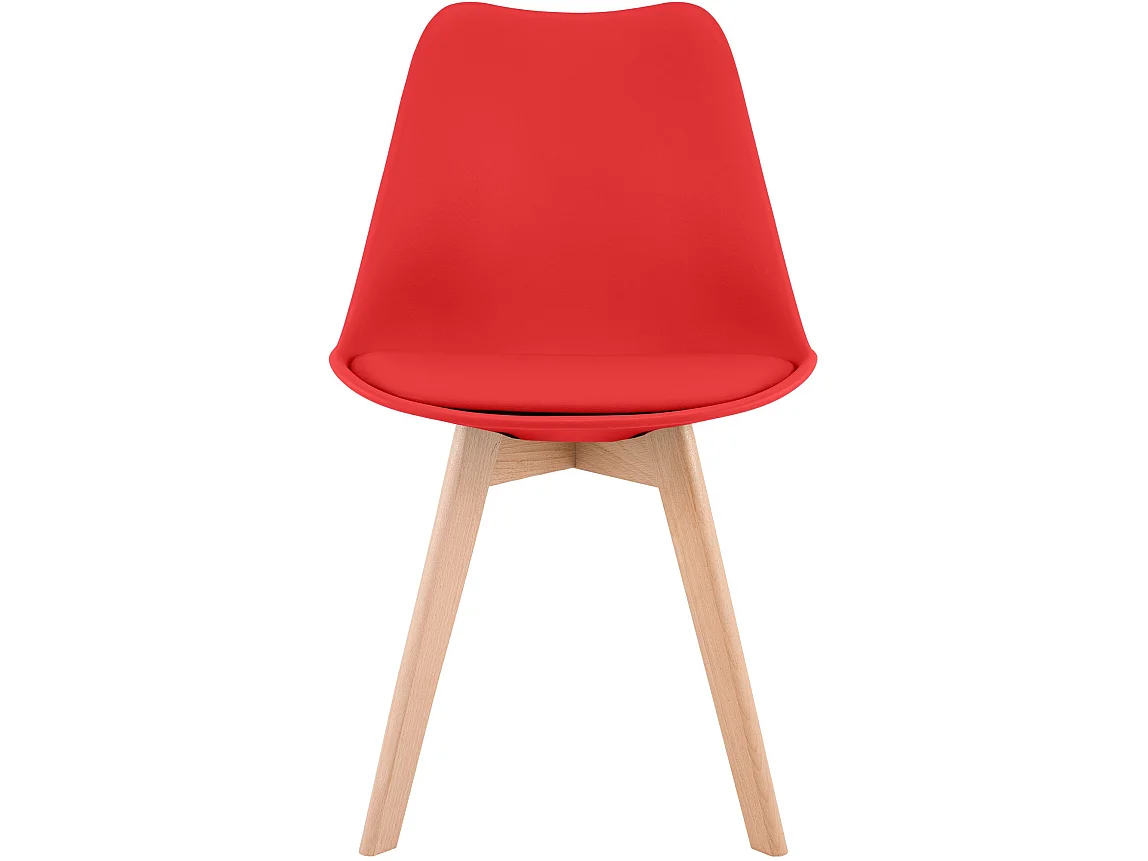 Lot de 4  chaise salle à manger - Plastique - Rouge - Linares