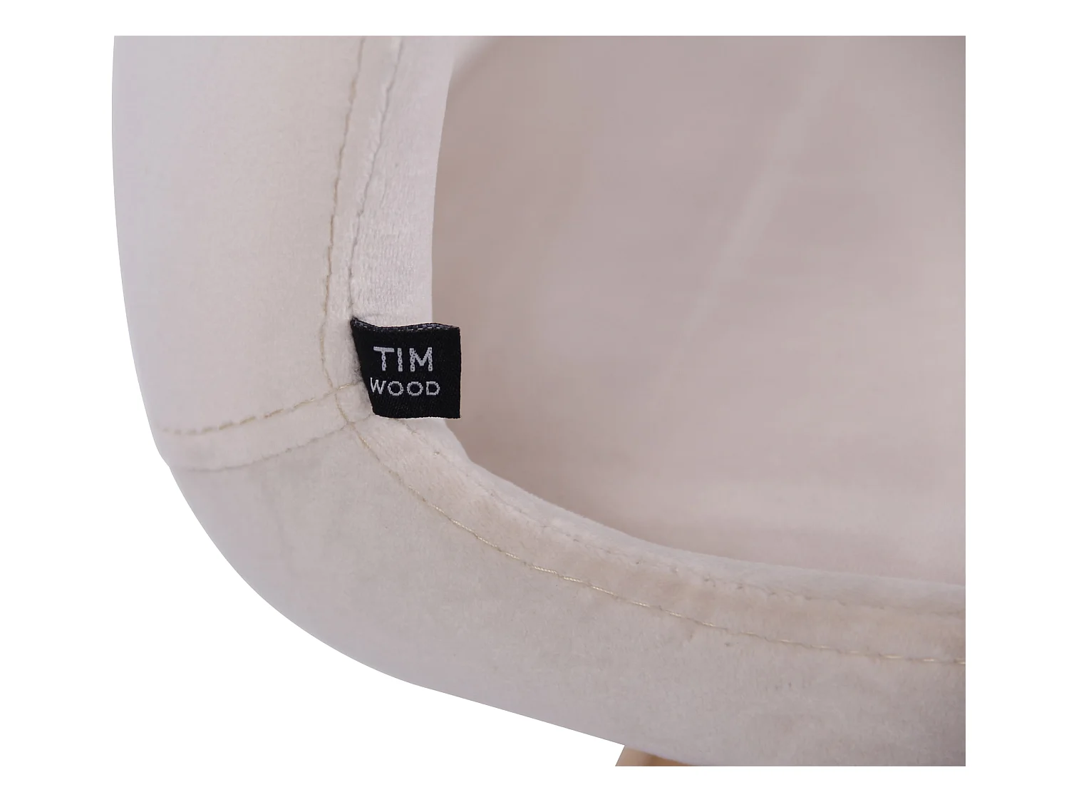 Lot de 4  chaise salle à manger - Velours - Crème - Luna