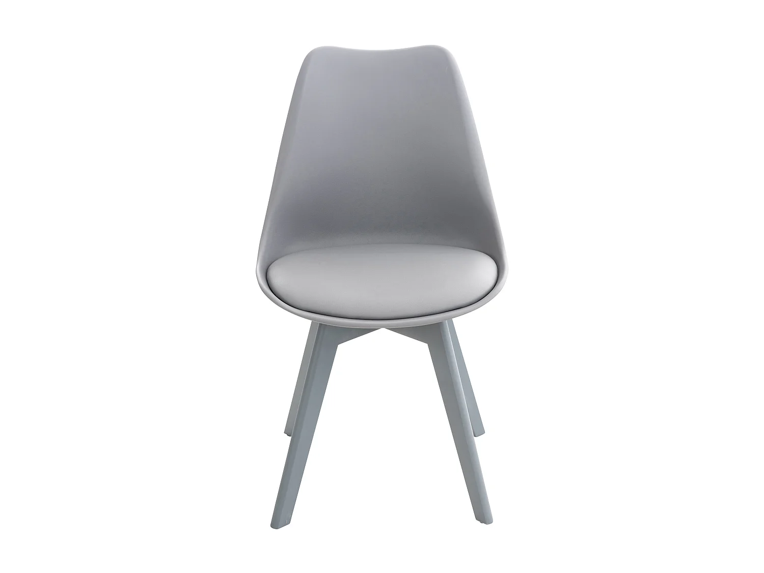 Lot de 4  chaise salle à manger - Plastique - Gris / Gris - Linares