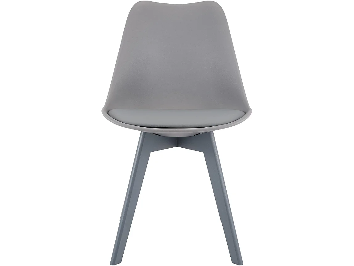 Lot de 4  chaise salle à manger - Plastique - Gris / Gris - Linares