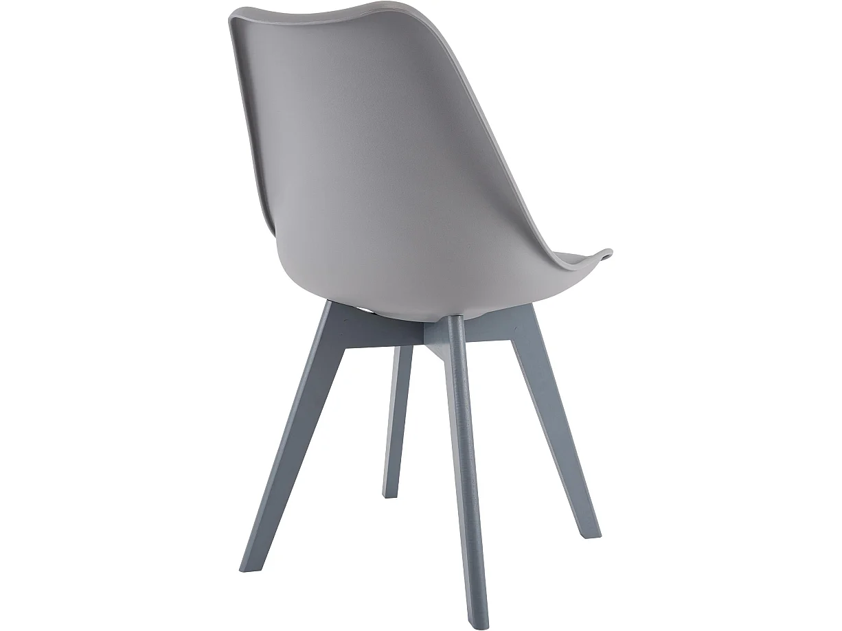Lot de 4  chaise salle à manger - Plastique - Gris / Gris - Linares