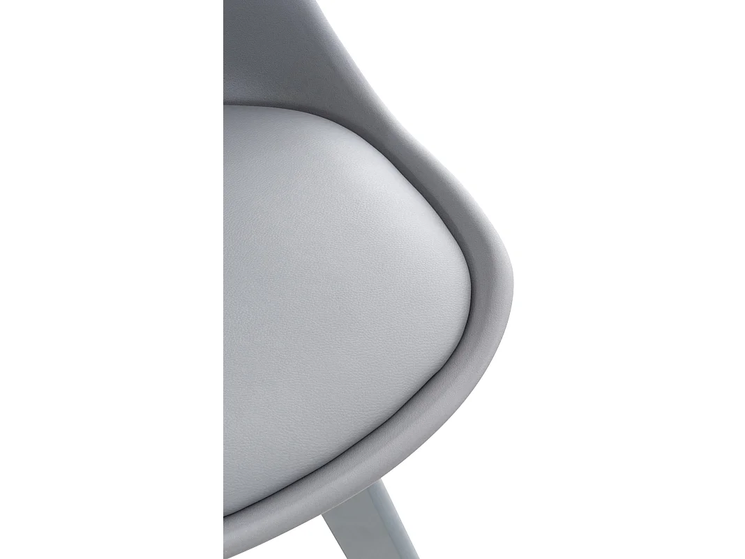 Lot de 4  chaise salle à manger - Plastique - Gris / Gris - Linares