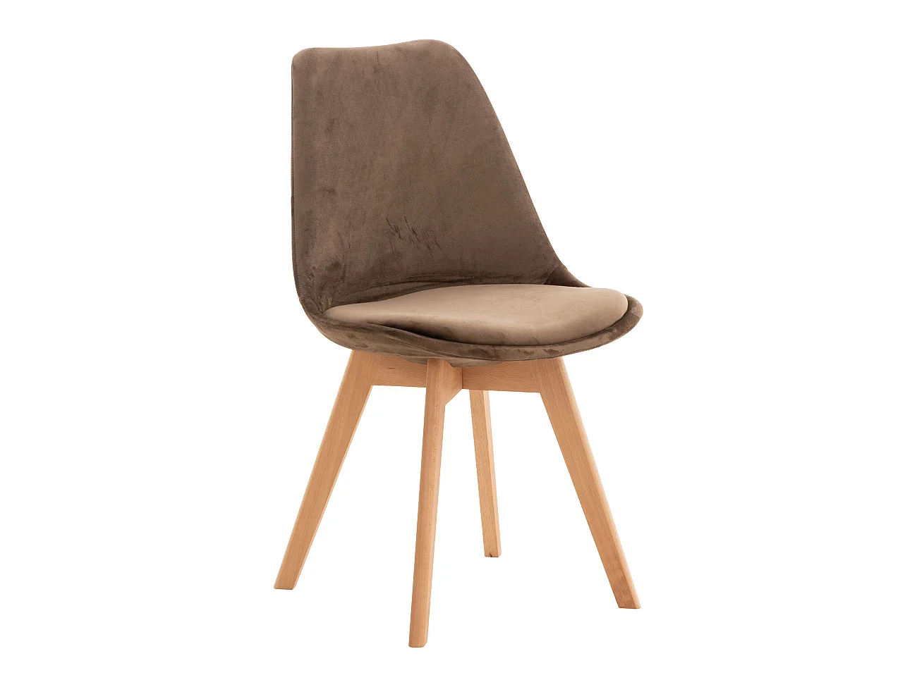 chaise salle à manger - Velours - Marron foncé - Linares