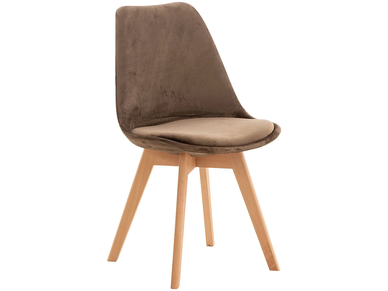 chaise salle à manger - Velours - Marron foncé - Linares