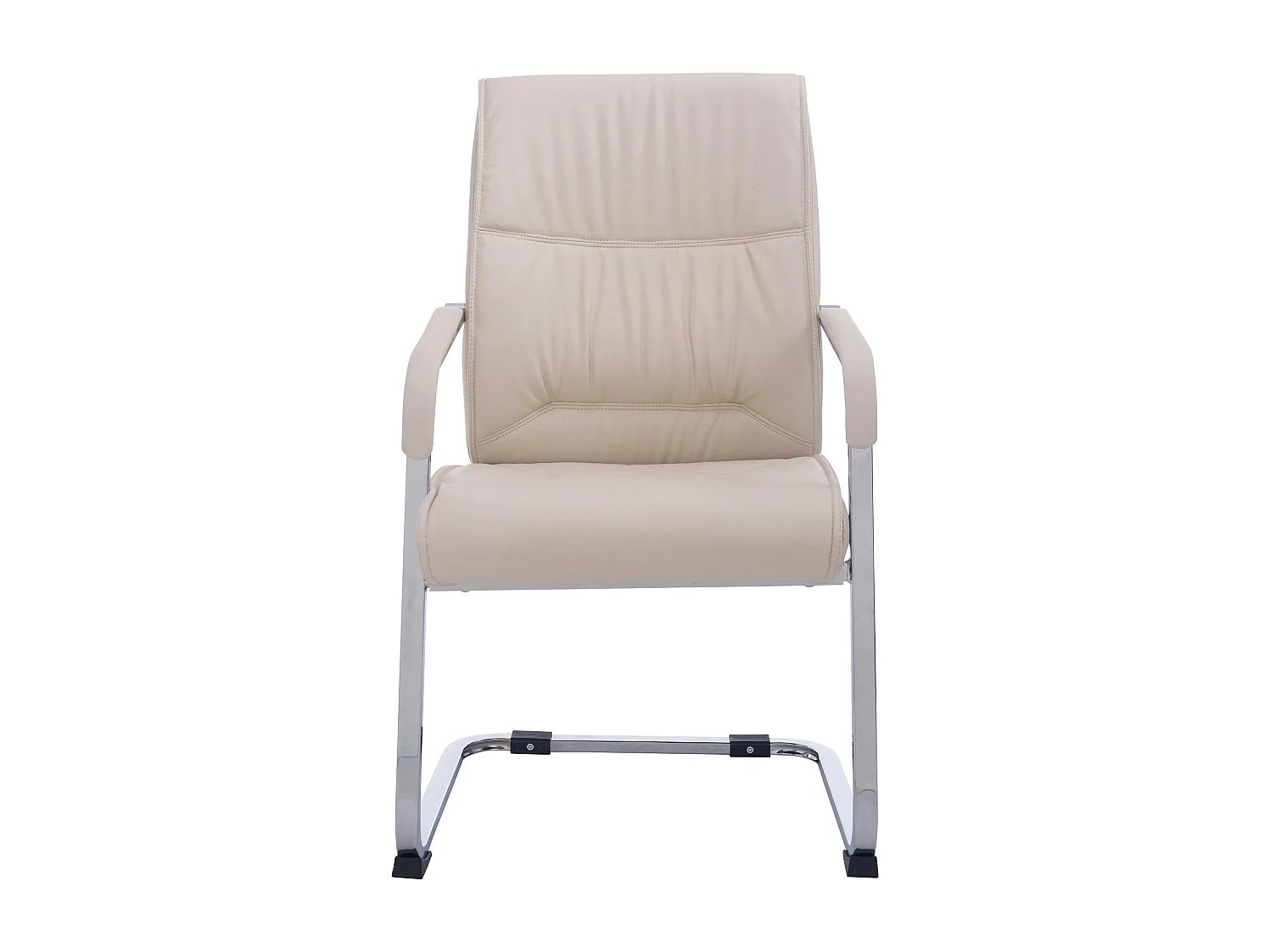 Freischwinger Stuhl - Kunstleder & weiß - creme - XL Anubis