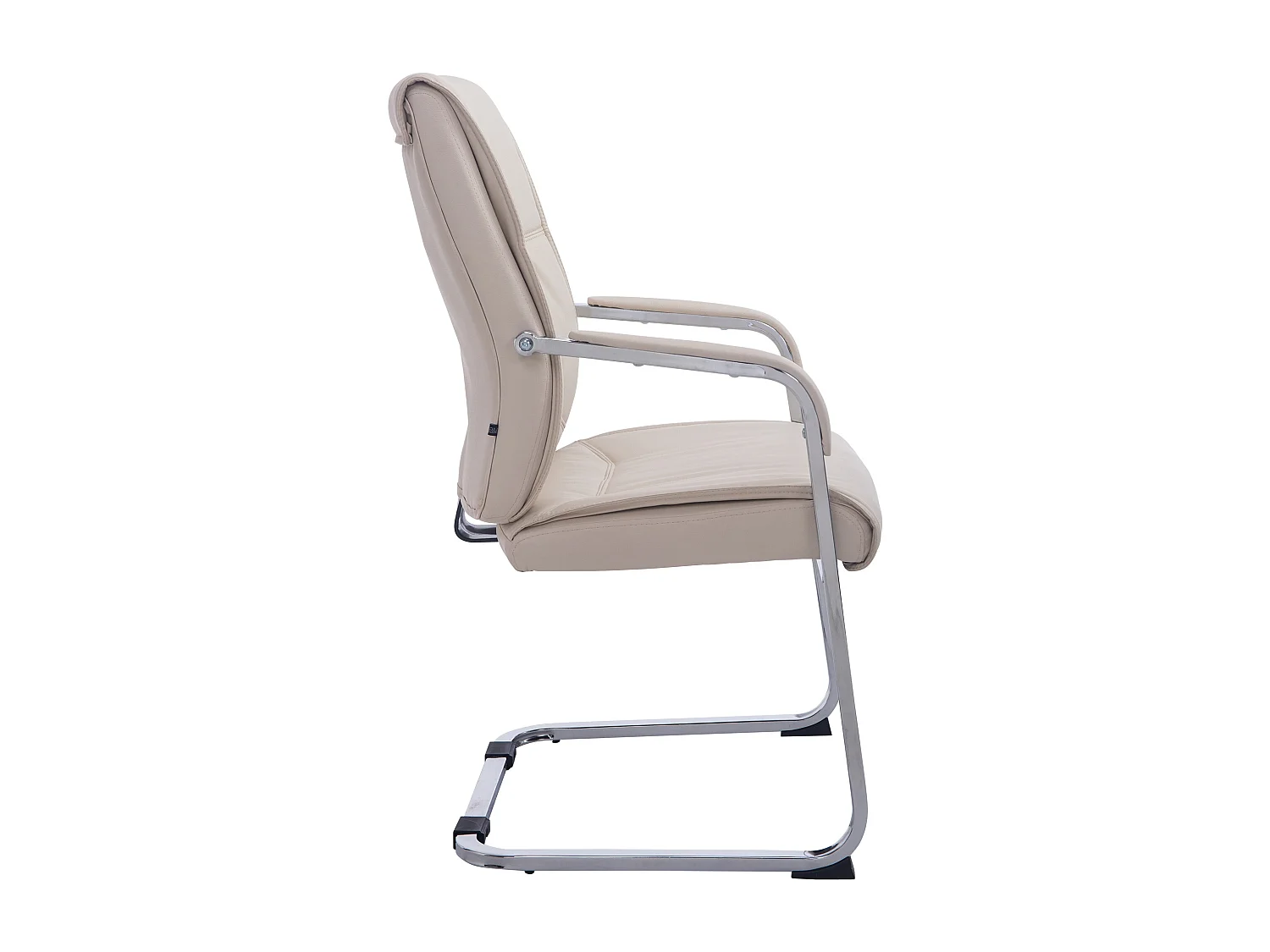 Freischwinger Stuhl - Kunstleder & weiß - creme - XL Anubis