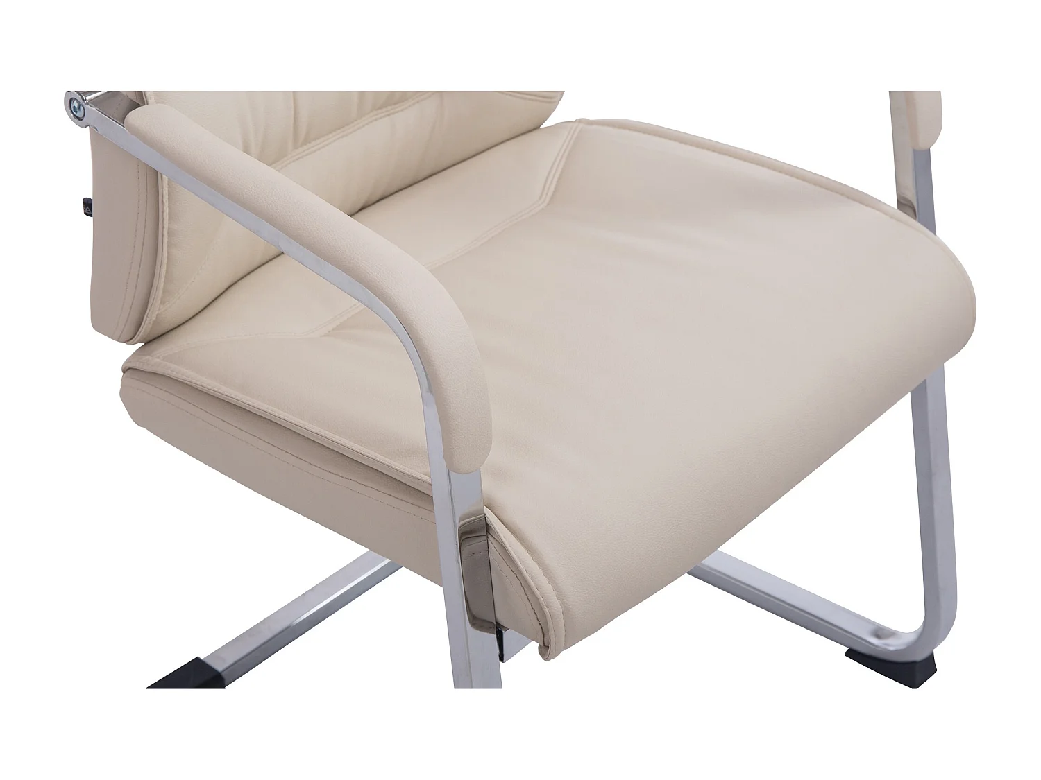 Freischwinger Stuhl - Kunstleder & weiß - creme - XL Anubis