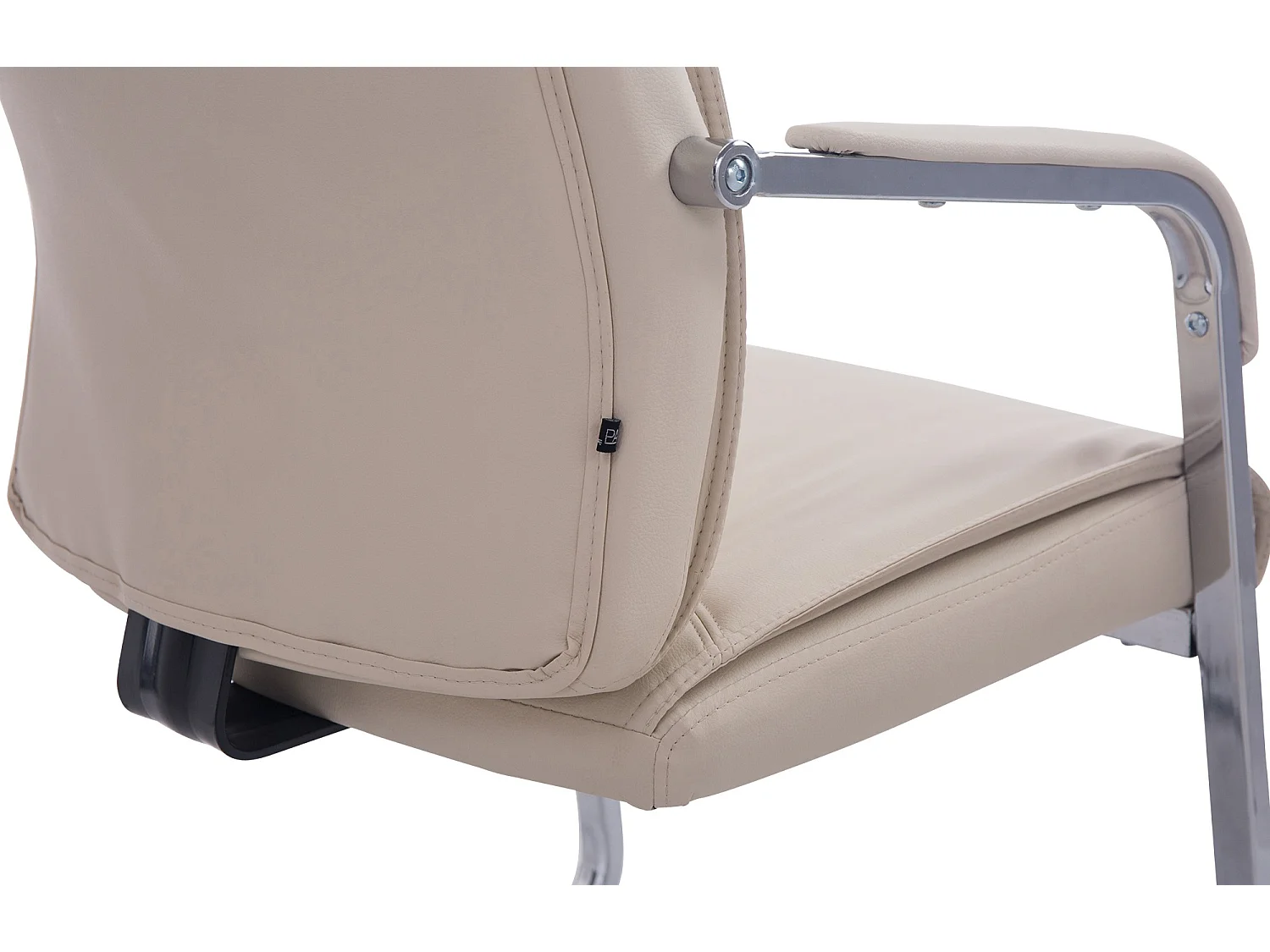 Freischwinger Stuhl - Kunstleder & weiß - creme - XL Anubis