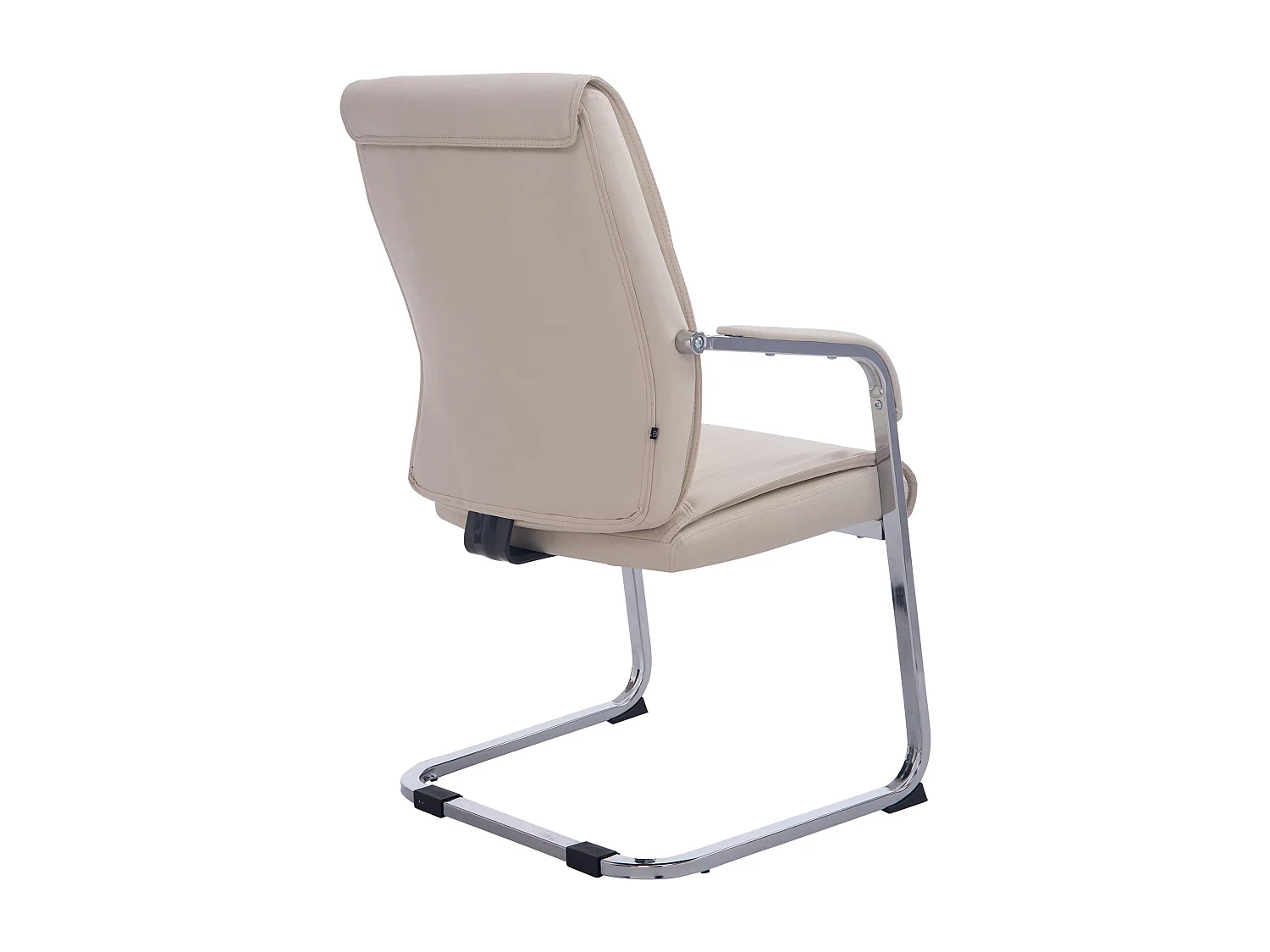 Freischwinger Stuhl - Kunstleder & weiß - creme - XL Anubis