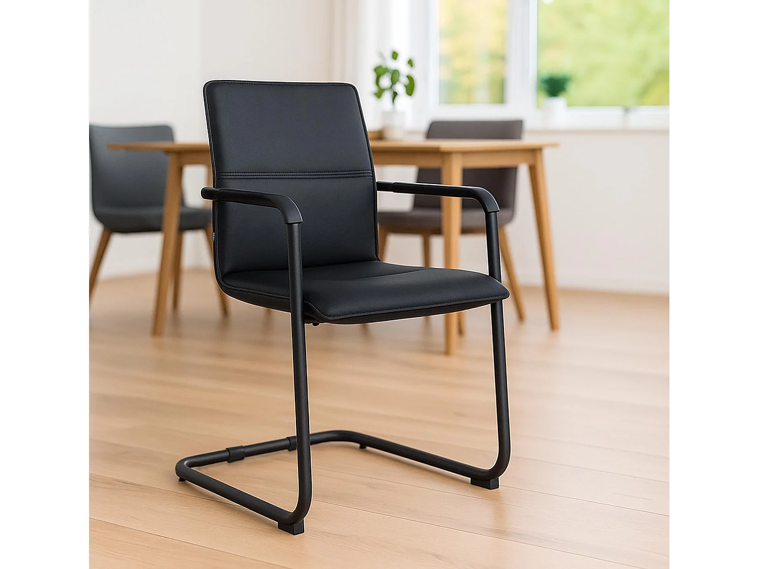 chaises oscillantes - Similicuir & Blanc - Noir / Noir - Seattle