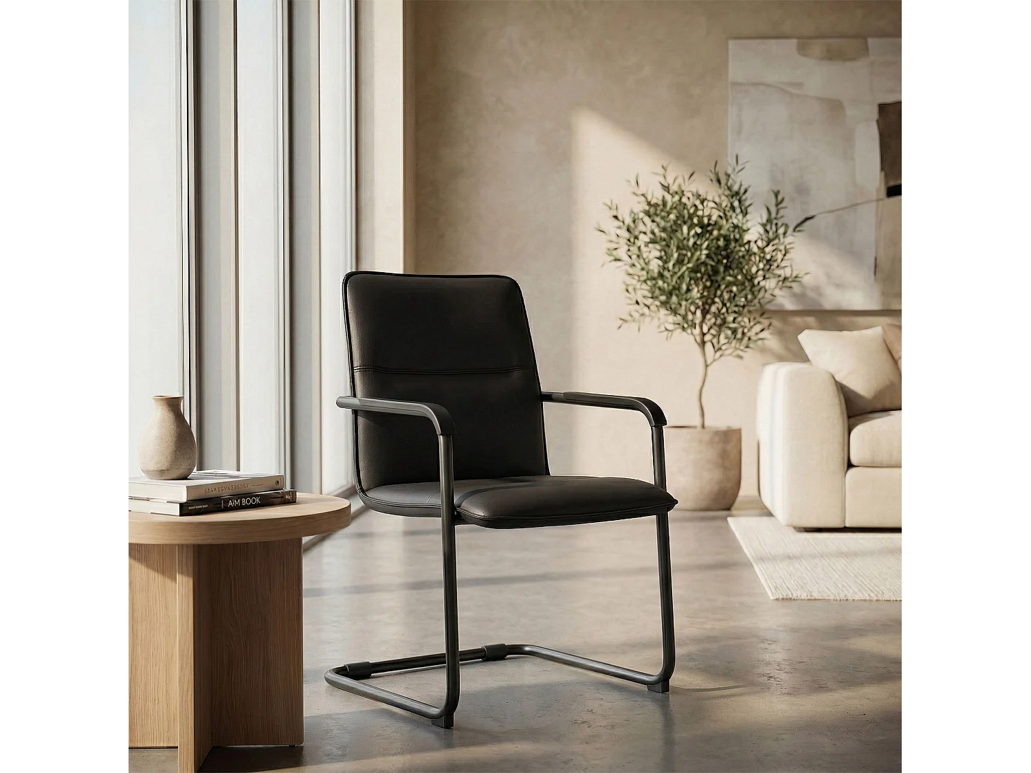 schommelstoelen - Kunstleer - zwart/zwart - Seattle