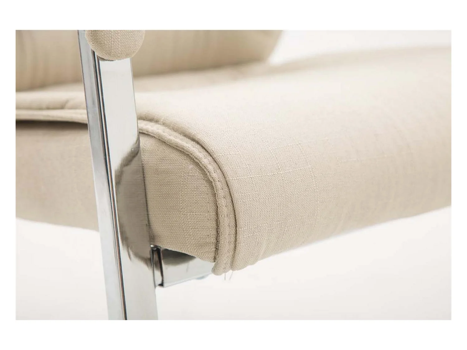 Freischwinger Stuhl - Stoff & natura - creme - XXL Anubis