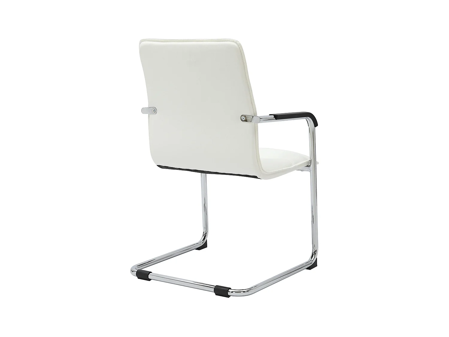 2er Set Freischwinger Stuhl - Kunstleder & weiß - weiß - Seattle