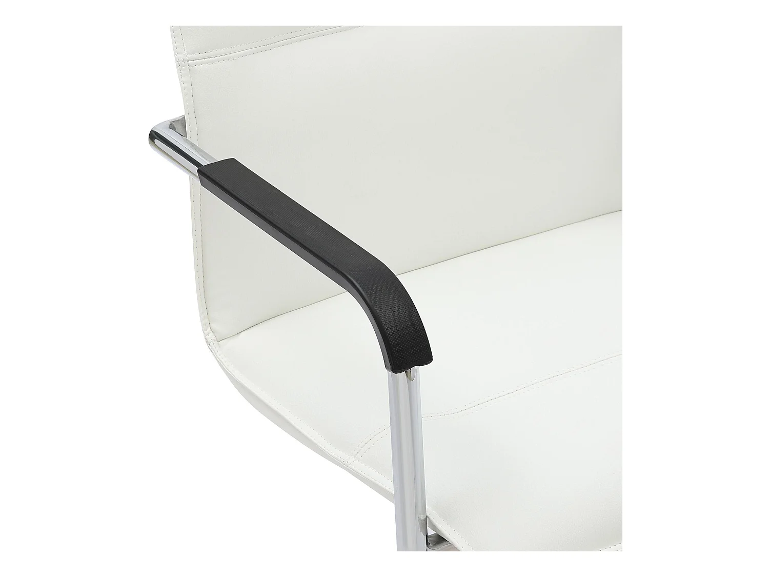 2er Set Freischwinger Stuhl - Kunstleder & weiß - weiß - Seattle